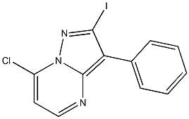 7-CHLORO-2-IODO-3-PHENYL-PYRAZOLO[1,5-A]PYRIMIDINE 结构式