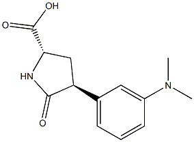 5-OXO-(+/-)-TRANS-4-(3-(N,N-DIMETHYLAMINO)PHENYL)-PYRROLIDINE-2-CARBOXYLIC ACID 结构式