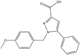 1-(4-METHOXYBENZYL)-5-PHENYL-1H-PYRAZOLE-3-CARBOXYLIC ACID 结构式