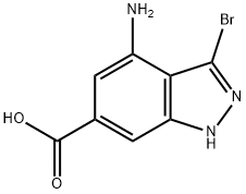 4-氨基-3-溴-1H-吲唑-6-羧酸 结构式