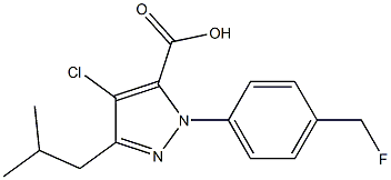 4-CHLORO-1-[(4-FLUOROMETHYL)PHENYL]-3-(2-METHYLPROPYL)-1H-PYRAZOLE-5-CARBOXYLIC ACID 结构式