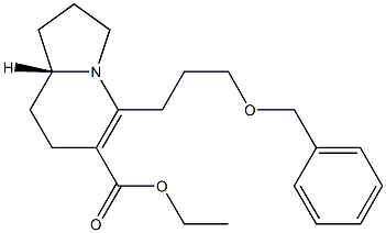 Ethyl (R)-5-(3-benzyloxypropyl)-1,2,3,7,8,8a-hexahydroindolizine-6-carboxylate 结构式