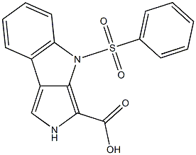 8-BENZENESULFONYL-2,8-DIHYDRO-2,8-DIAZA-CYCLOPENTA[A]INDENE-1-CARBOXYLIC ACID 结构式