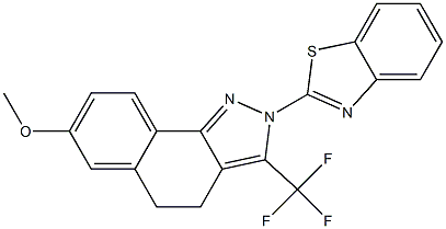 2-(1,3-Benzothiazol-2-yl)-7-methoxy-3-(trifluoromethyl)-4,5-dihydro-2H-benzo[g]indazole 结构式