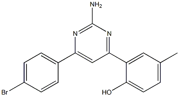 2-(2-AMINO-6-(4-BROMOPHENYL)PYRIMIDIN-4-YL)-4-METHYLPHENOL 结构式