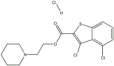 2-PIPERIDIN-1-YLETHYL 3,4-DICHLORO-1-BENZOTHIOPHENE-2-CARBOXYLATE HYDROCHLORIDE 结构式