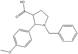 1-BENZYL-2-(4-METHOXYPHENYL)PYRROLIDINE-3-CARBOXYLIC ACID 结构式