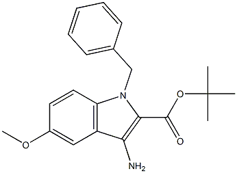 3-AMINO-1-BENZYL-5-METHOXY-1H-INDOLE-2-CARBOXYLIC ACID TERT-BUTYL ESTER 结构式