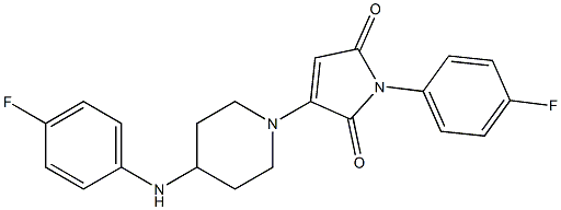 1-(4-FLUOROPHENYL)-3-{4-[(4-FLUOROPHENYL)AMINO]PIPERIDIN-1-YL}-1H-PYRROLE-2,5-DIONE 结构式