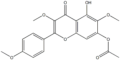 ACETIC ACID 5-HYDROXY-3,6-DIMETHOXY-2-(4-METHOXY-PHENYL)-4-OXO-4H-CHROMEN-7-YL ESTER 结构式
