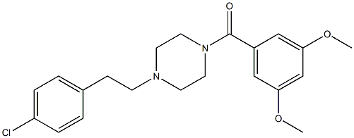 1-(3,5-DIMETHOXYBENZOYL)-4-(4-CHLOROPHENYLETHYL)PIPERAZINE 结构式