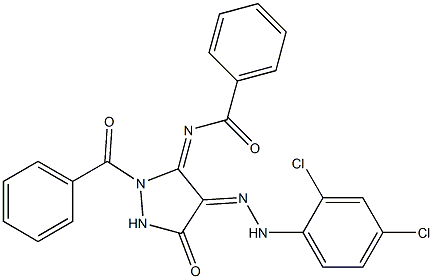 N-{(3E,4Z)-2-BENZOYL-4-[(2,4-DICHLOROPHENYL)HYDRAZONO]-5-OXOPYRAZOLIDIN-3-YLIDENE}BENZAMIDE 结构式