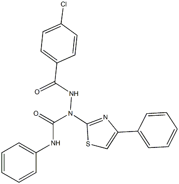 2-(4-CHLOROBENZOYL)-N-PHENYL-1-(4-PHENYL-1,3-THIAZOL-2-YL)HYDRAZINECARBOXAMIDE 结构式