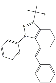 7-(E)-BENZYLIDENE-4,5,6,7-TETRAHYDRO-1-PHENYL-3-TRIFLUOROMETHYL-1H-INDAZOLE 结构式