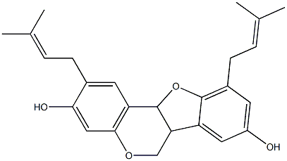 2,10-BIS-(3-METHYL-BUT-2-ENYL)-6A,11A-DIHYDRO-6H-BENZO[4,5]FURO[3,2-C]CHROMENE-3,8-DIOL 结构式