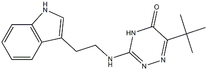 6-TERT-BUTYL-3-{[2-(1H-INDOL-3-YL)ETHYL]AMINO}-1,2,4-TRIAZIN-5(4H)-ONE 结构式