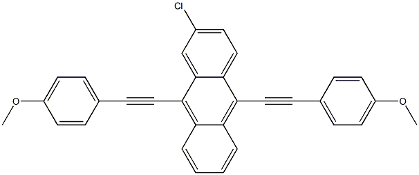 9,10-BIS[(4-METHOXYPHENYL)ETHYNYL]-2-CHLOROANTHRACENE 结构式