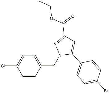 ETHYL 1-(4-CHLOROBENZYL)-5-(4-BROMOPHENYL)-1H-PYRAZOLE-3-CARBOXYLATE 结构式