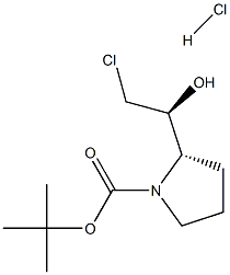 1-BOC-2(S)-(2-CHLORO-1(S)-HYDROXYETHYL)PYRROLIDINE HCL 结构式