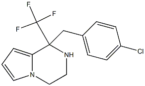 1-(P-CHLOROBENZYL)-1,2,3,4-TETRAHYDRO-1-(TRIFLUOROMETHYL)PYRROLO-[1,2-A]-PYRAZIN 结构式