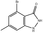 4-BROMO-3-HYDROXY-6-METHYL (1H)INDAZOLE 结构式