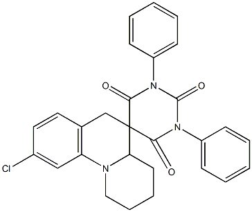 SPIRO[1,3-DIPHENYL-2,4,6(1H,3H,5H)-PYRIMIDINETRIONE-5,5'-(9-CHLORO-2,3,4,4A,5,6-HEXAHYDRO-1H-PYRIDO[1,2-A]QUINOLINE)] 结构式