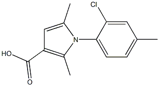1-(2-CHLORO-4-METHYLPHENYL)-2,5-DIMETHYL-1H-PYRROLE-3-CARBOXYLIC ACID 结构式