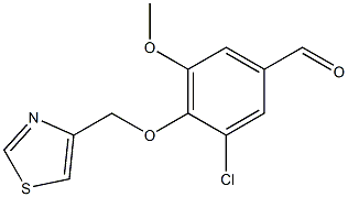 3-CHLORO-5-METHOXY-4-(1,3-THIAZOL-4-YLMETHOXY)BENZALDEHYDE 结构式