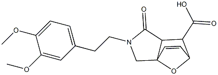 3-[2-(3,4-Dimethoxy-phenyl)-ethyl]-4-oxo-10-oxa-3-aza-tricyclo[5.2.1.0(1,5)]dec-8-ene-6-carboxylic acid 结构式