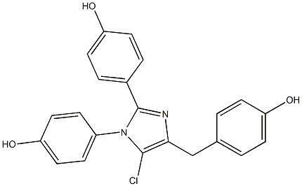 4,4'-(5-CHLORO-4-(4-HYDROXYBENZYL)-1H-IMIDAZOLE-1,2-DIYL)DIPHENOL 结构式