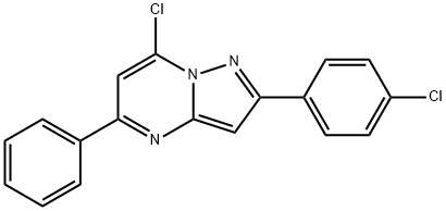 7-氯-2-(4-氯-苯基)-5-苯基-吡唑并[1,5-A]嘧啶 结构式