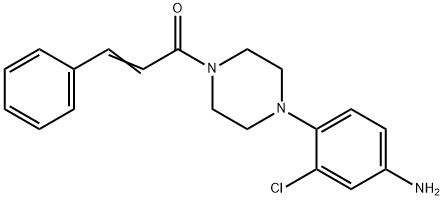 3-CHLORO-4-(4-[(2E)-3-PHENYLPROP-2-ENOYL]PIPERAZIN-1-YL)ANILINE 结构式