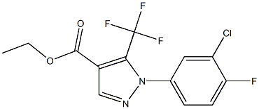 Ethyl 1-(3-chloro-4-fluorophenyl)-5-(trifluoromethyl)-1H-pyrazole-4-carboxylate 结构式
