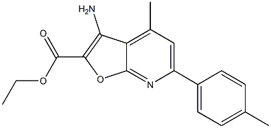 ETHYL 3-AMINO-4-METHYL-6-P-TOLYLFURO[2,3-B]PYRIDINE-2-CARBOXYLATE 结构式