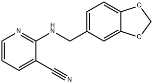 2-((苯并[D][1,3]二氧戊环-5-基甲基)氨基)烟腈 结构式