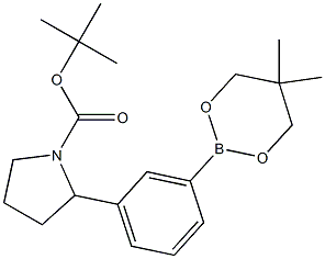 tert-Butyl 2-[3-(5,5-dimethyl-1,3,2-dioxaborinan-2-yl)phenyl]pyrrolidine-1-carboxylate 结构式