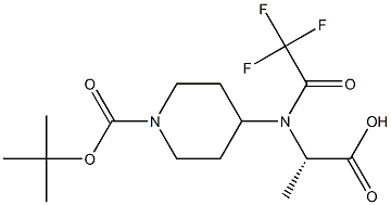 (S)-N-TFA-N'-BOC-4-PIPERIDYLALANINE 结构式