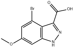 4-溴-6-甲氧基-1H-吲唑-3-羧酸 结构式