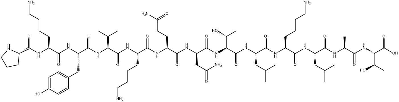 PRO-LYS-TYR-VAL-LYS-GLN-ASN-THR-LEU-LYS-LEU-ALA-THR 结构式