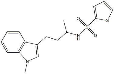 N-[1-METHYL-3-(1-METHYL-1H-INDOL-3-YL)PROPYL]THIOPHENE-2-SULFONAMIDE 结构式