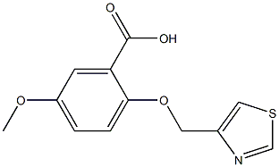 5-METHOXY-2-(1,3-THIAZOL-4-YLMETHOXY)BENZOIC ACID 结构式