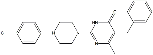 5-BENZYL-2-[4-(4-CHLOROPHENYL)-1-PIPERAZINYL]-6-METHYL-4(3H)-PYRIMIDINONE 结构式