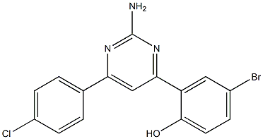 2-(2-AMINO-6-(4-CHLOROPHENYL)PYRIMIDIN-4-YL)-4-BROMOPHENOL 结构式
