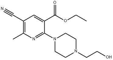 ETHYL 5-CYANO-2-[4-(2-HYDROXYETHYL)PIPERAZINO]-6-METHYLNICOTINATE 结构式