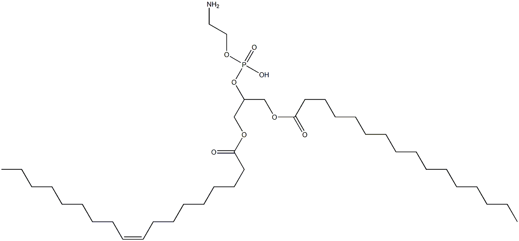 1-OLEOYL-3-PALMITOYL-RAC-GLYCERO-2-PHOSPHOETHANOLAMINE 结构式