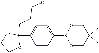 2-[4-[2-(3-CHLOROPROPYL)-1,3-DIOXOLAN-2-YL]PHENYL]-5,5-DIMETHYL-1,3,2-DIOXABORINANE 结构式