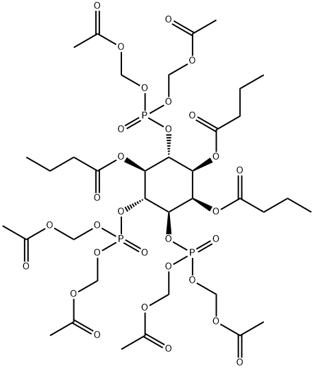 1,2,5-TRI-O-BUTYRYL-MYO-INOSITOL 3,4,6-TRISPHOSPHATE-HEXAKIS(ACETOXYMETHYL) ESTER 结构式