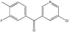 3-CHLORO-5-(3-FLUORO-4-METHYLBENZOYL)PYRIDINE 结构式