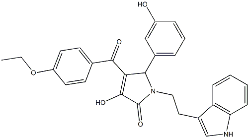 4-(4-ETHOXYBENZOYL)-3-HYDROXY-5-(3-HYDROXYPHENYL)-1-[2-(1H-INDOL-3-YL)ETHYL]-1,5-DIHYDRO-2H-PYRROL-2-ONE 结构式
