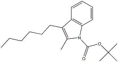 3-Hexyl-2-methyl-indole-1-carboxylic acid tert-butyl ester 结构式